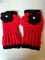 PRETTY AND WARM RED AND BLACK  FINGERLESS GLOVES product 1